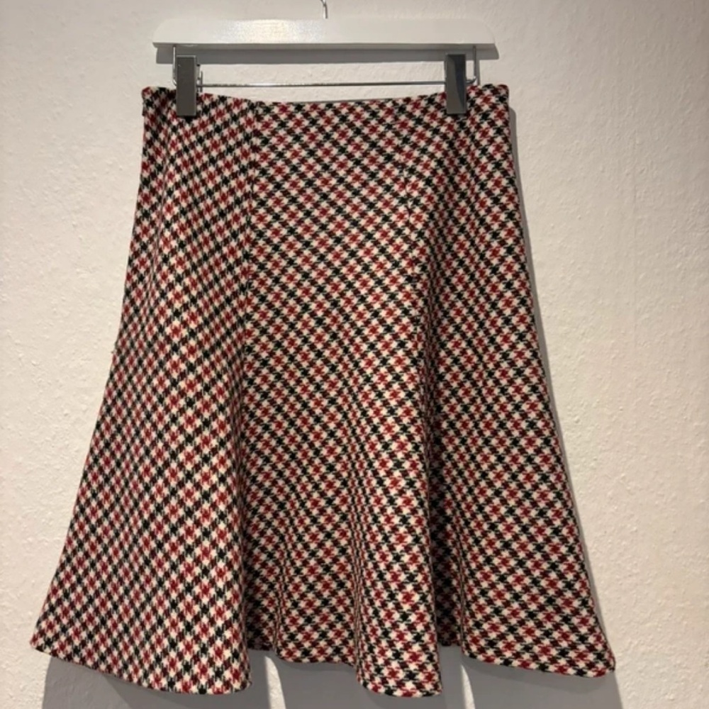 Chic Red and Black Plaid A-Line Skirt